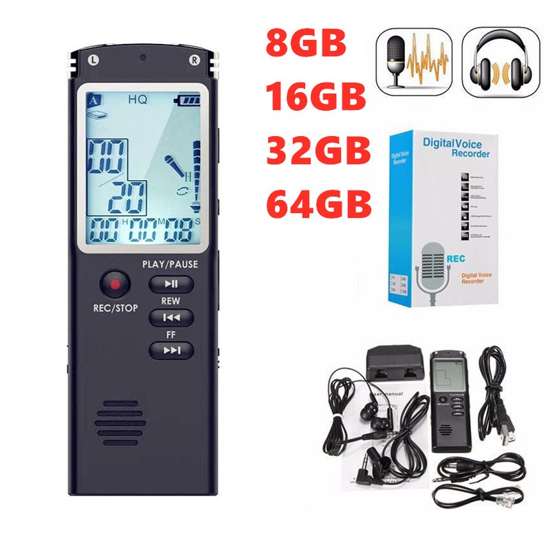 T60 เครื่องบันทึกเสียงดิจิตอล Mini USB Professional Dictaphone บันทึกเสียงพร้อมเครื่องเล่น WAV,MP3