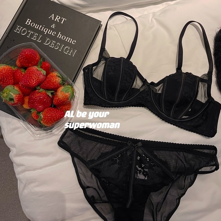 Yomi_girl👙ชุดชั้นในลูกไม้ มีโครง ซับฟองบาง ผ้าซีทรู ดีไซน์ไร้ตะเข็บ ใส่สบายไม่ยับรูป ผ้าลื่น บราผู้ห