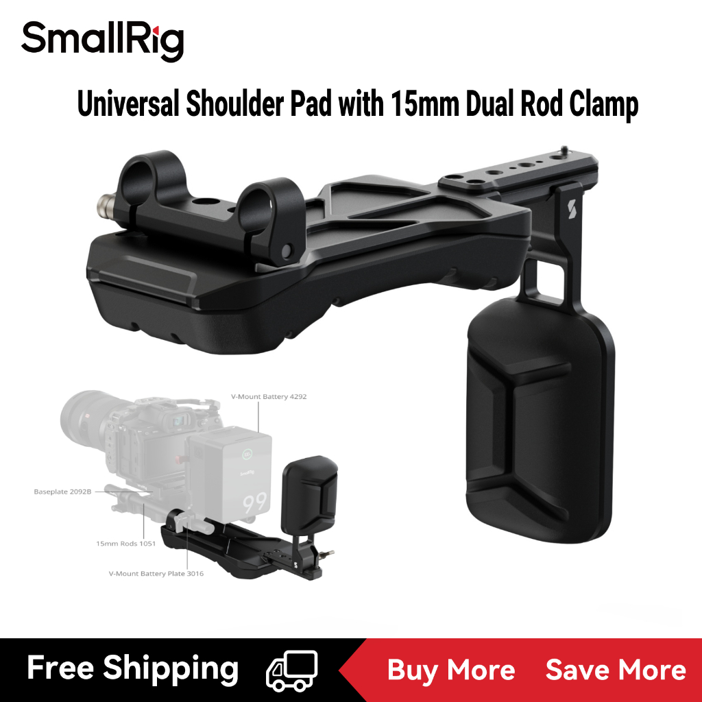 Smallrig Universal Camera Shoulder Pad 15mm Dual Rod Clamp #5153