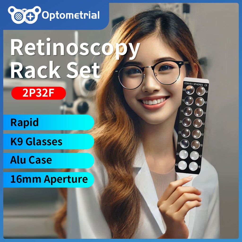 Optometric Retinoscopy Rack Set Max 15.00DS Pad2 32 Diopters Optical Lens Set Optometry Retinoscopy Barsuminium Case