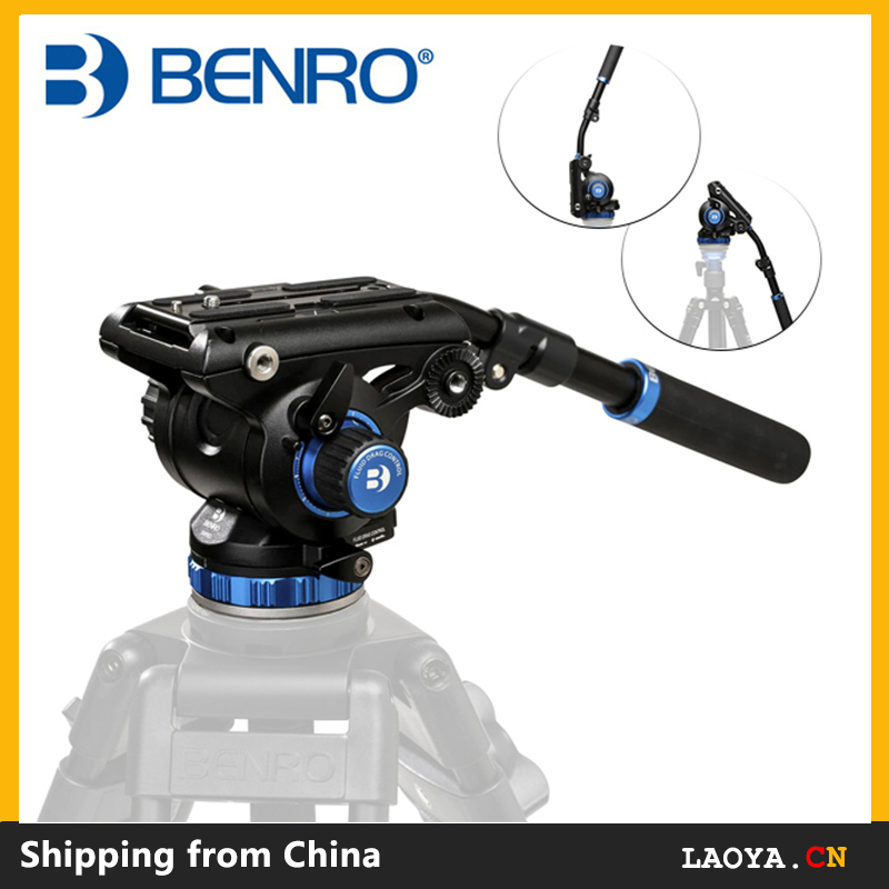 Benro S6N / S6 PRO Flat Base Fluid Video Head, 13.2 lb Max, 6 Step Counterbalance (0-5), 1/4"-20 อุป