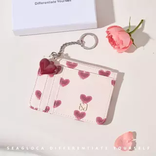 Seagloca วันวาเลนไทน์ใหม่จํากัดกระเป๋าบัตรกระเป๋าใส่เหรียญ Love แขวนเครื่องประดับสําหรับผู้หญิงไม่มี 02