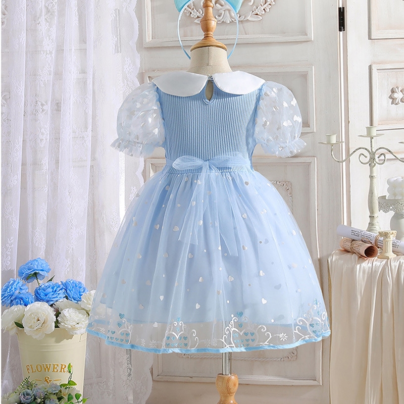 สาวแต่งตัวเด็กแช่แข็งชุดเอลซาเจ้าหญิงกระโปรงผ้าฝ้ายเด็กพรรคชุดทารกแฟชั่น - รูปที่ 2