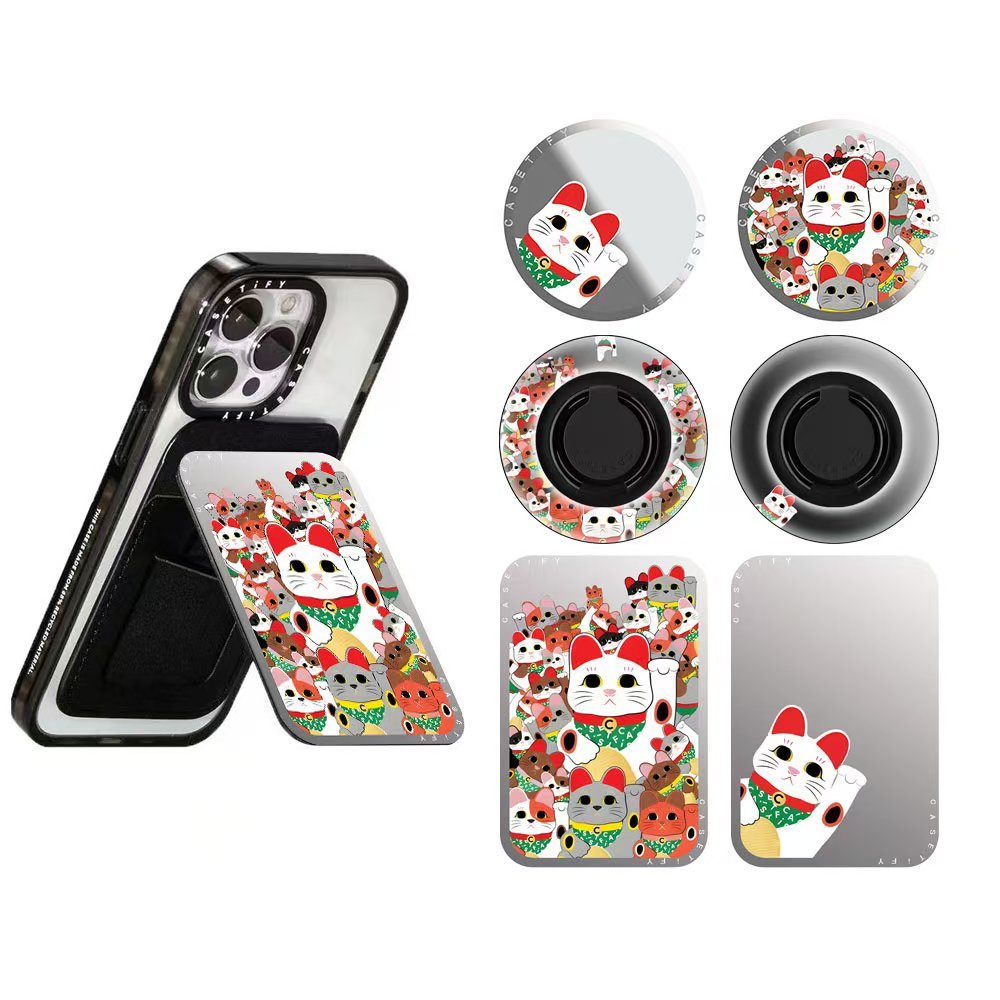 Lucky Cat Magnetic Bracket Card Holder Bracket, Turn Bracket