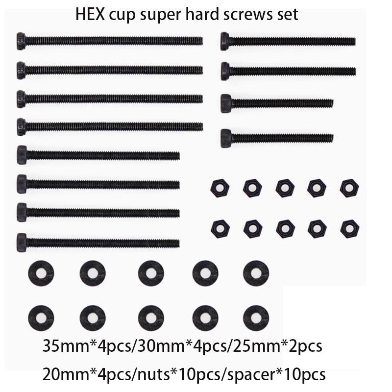 M2 hex 12.9 superhard screws ชุดสําหรับรถยนต์ mini 4wd(M2 HEX cup head superhard screws set for mini