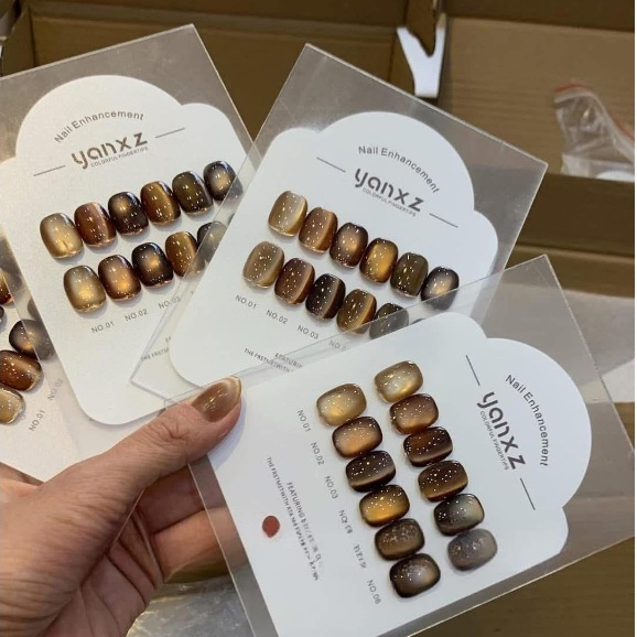พร้อมส่ง YANXZ 6 สี สีเจลแคทอาย สีลูกแก้ว แถมชาร์ทอะคริลิคสำเร็จรูป  เอฟเฟกต์มันเงามาก15ML