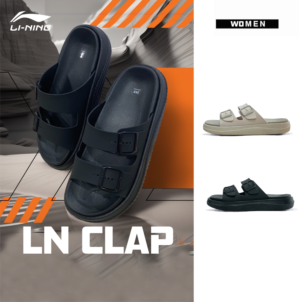 LI-NING LN CLAP ผู้หญิงs รองเท้าแตะรองเท้ากีฬามืออาชีพรองเท้าแตะ AGAU012 Legit Official Store