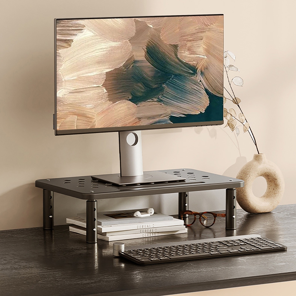 Weijiaott ปรับโต๊ะ Monitor Rack ผู้ถือ PC ขาตั้งหน้าจอคอมพิวเตอร์เดสก์ท็อปขาตั้งจอแสดงผลสําหรับ Office Studio ทํางาน Study นักเรียนAO