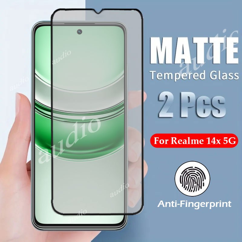 Realme 14x5Gคลุมทั้งหมดMatteกระจกนิรภัยสําหรับRealme 14 14x Realme14 realme14x 5G Anti-Fingerprint M