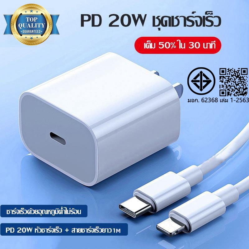ชาร์จเร็ว ชุดชาร์จเร็ว 20W PD USB type C สายชาร์จด่วน (อะแดปเตอร์พลังงาน) รองรับ 5A 20W ชาร์จเร็ว