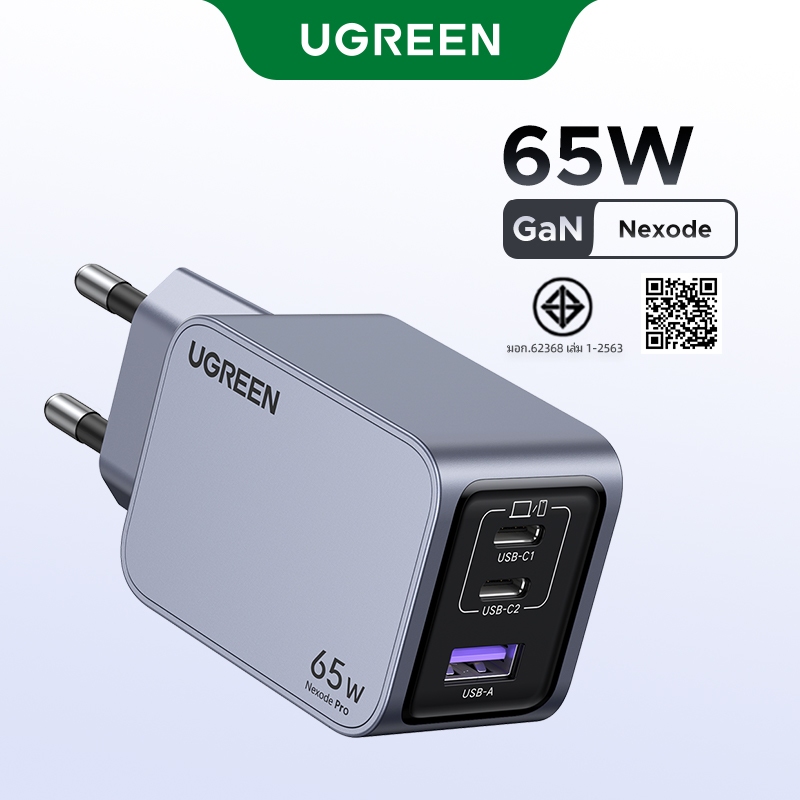 Ugreen ที่ชาร์จเร็ว พลังงานสูง 65W PD 3.0 USB ชาร์จเร็ว สําหรับ iPhone 15 Pro Max 14 14 Pro Pro Max 