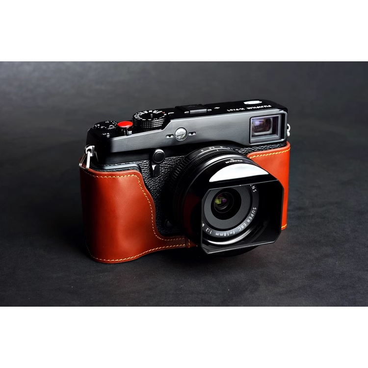 ไต้หวัน TP หนังวัวแท้ Handmade Fuji XPRO1 กระเป๋ากล้อง XPRO1 ซองหนังกล้องครึ่งชุดจับ