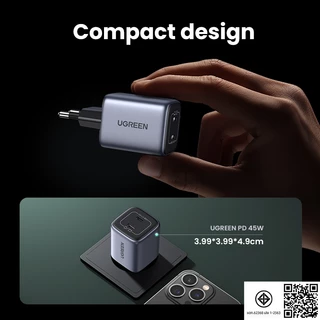 Ugreen ที่ชาร์จ 45W GaN พร้อมพอร์ต USB Type C คู่ ชาร์จเร็ว สําหรับ iPad pro iPad mini SAMSUNG S24 S23 Ultral S22 S21 S20 iPhone 14 13 pro max