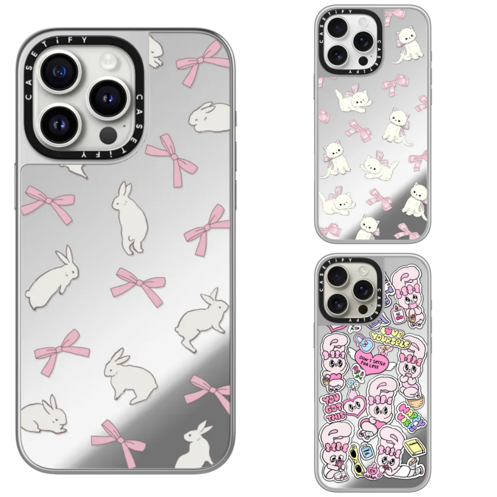 เคสโทรศัพท์มือถือ แบบแม่เหล็ก ชุบไฟฟ้า ลายกระต่าย หมี เชอร์รี่ CT สําหรับ iphone11 12 13 14 15 plus promax