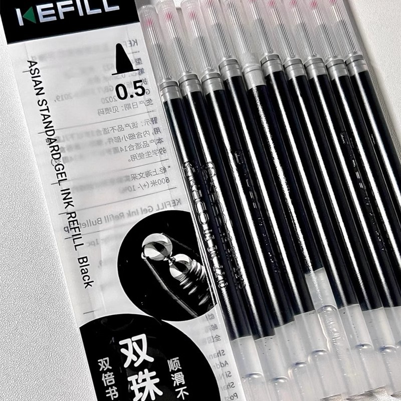 10 ชิ้น KACO Asian Standard Gel Pen Refill 0.5mm - ใช้งานร่วมกับปากกาเจล KACO ความจุขนาดใหญ่ เขียนเรียบ