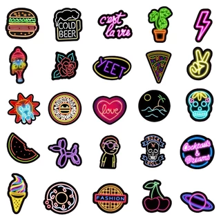 50 ชิ้นตลกแสงนีออน DIY Creative Home Decal สติกเกอร์ Kawaii การ์ตูนสติกเกอร์กันน้ํา