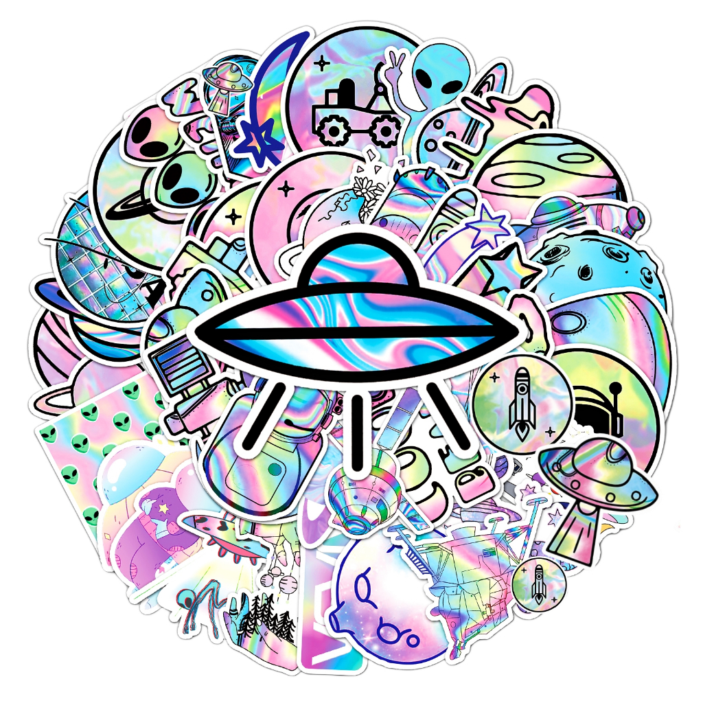 ตลกเลเซอร์ DIY 50 ชิ้น Creative Home Decal สติกเกอร์ Kawaii การ์ตูนสติกเกอร์กันน้ํา