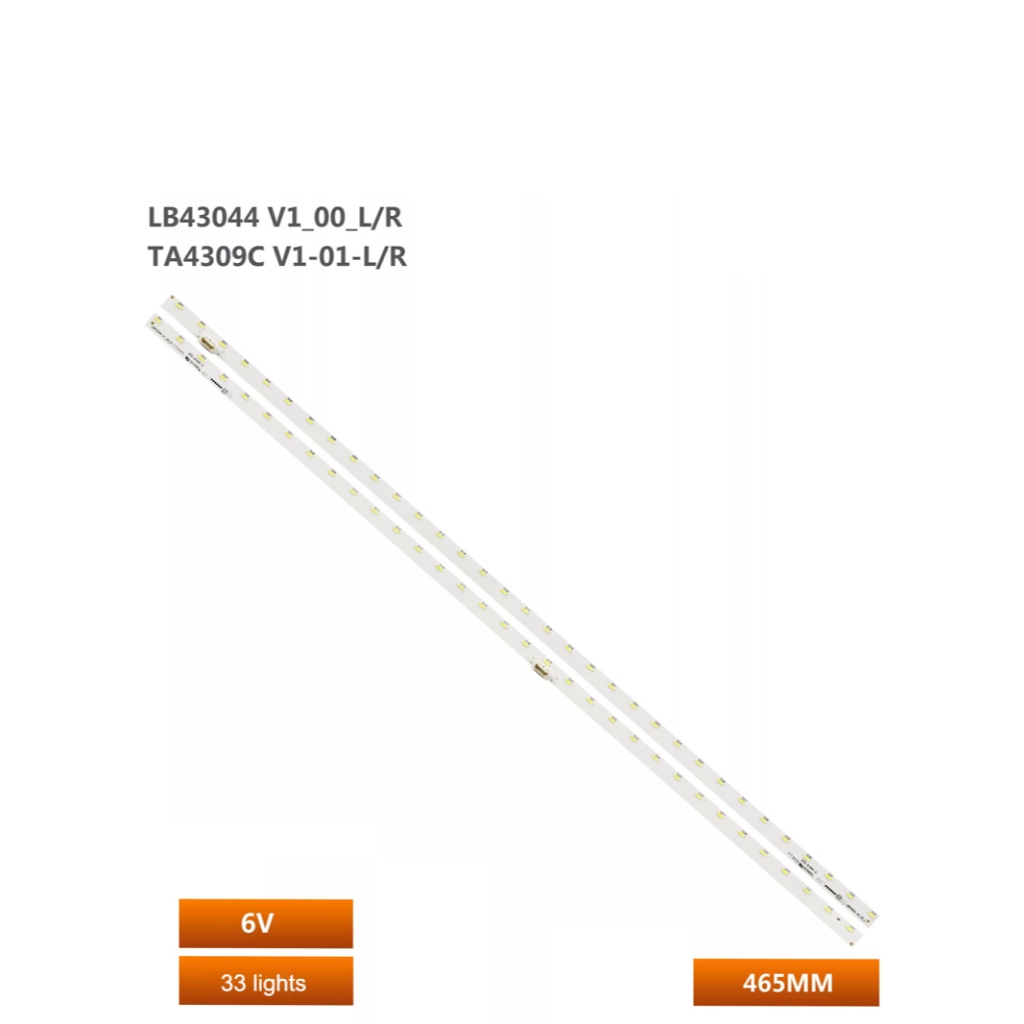 2 ชิ้น/เซ็ต led backlight strip สําหรับ 43 นิ้ว KDL-43W800F KDL-43WF805 LB43044 V1_00_R /L พร้อมหน้า