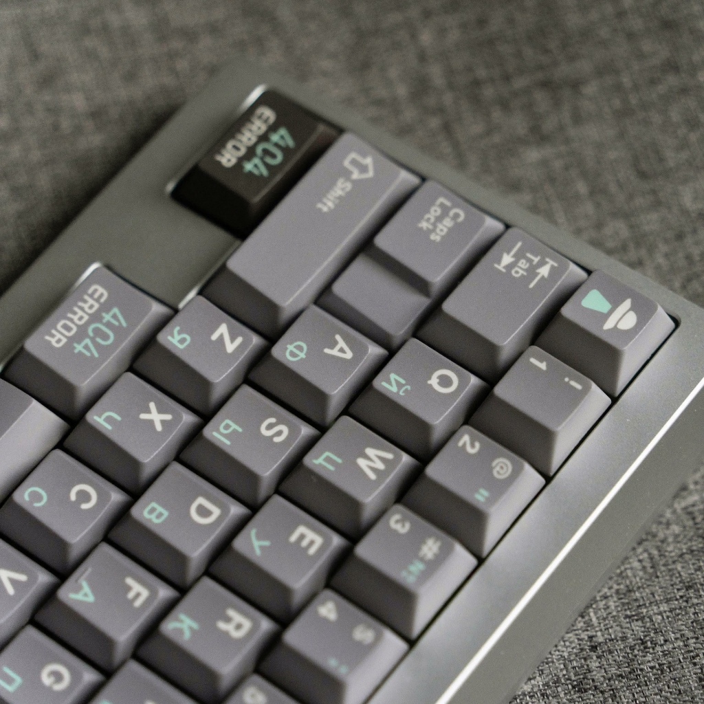 Shenpo 404 ข้อผิดพลาดธีม Keycaps แป้นพิมพ์เครื่องกลหมวกคีย์สีเทา DIY โปรไฟล์เชอร์รี่ PBT Dye Sublimation
