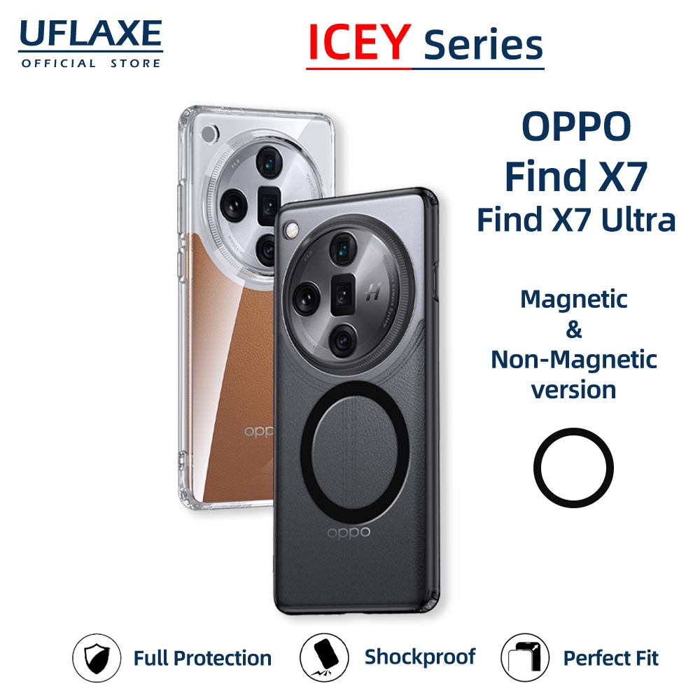 UFLAXE ICEY คสแข็งแม่เหล็กสำหรับ OPPO Find X7 Ultra / OPPO Find X7 - เคสกันกระแทกเคสโทรศัพท์ใสด้าน