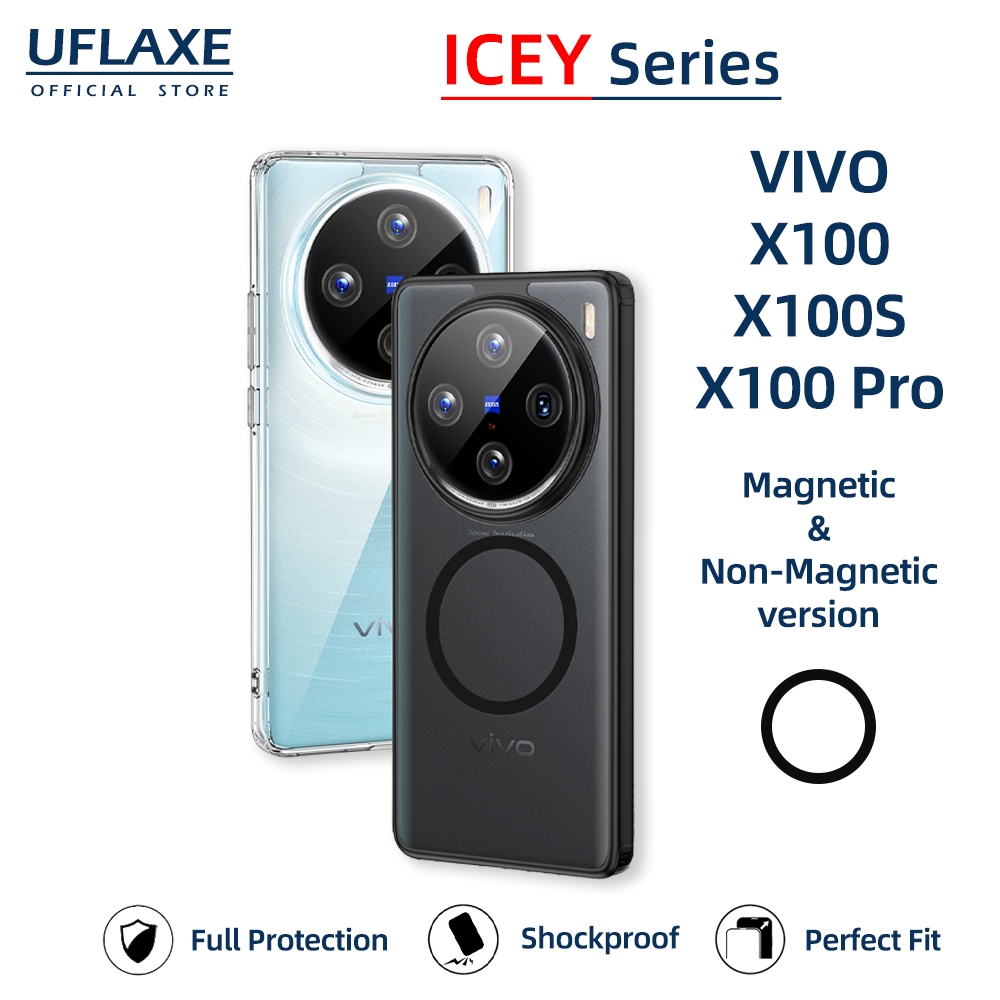 UFLAXE ICEY คสแข็งแม่เหล็กสำหรับ Vivo X100 / X100S / Vivo X100 Pro - เคสกันกระแทกเคสโทรศัพท์ใสด้าน