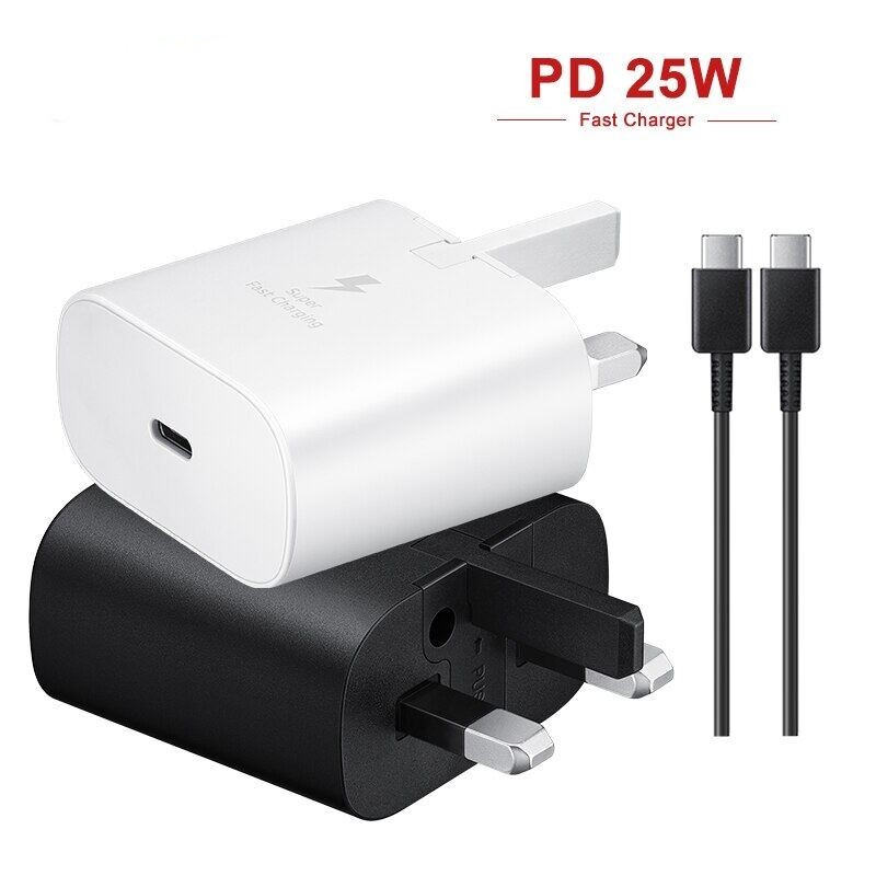 25W อะแดปเตอร์ 3A Super Fast Charging PD 3.0 Fast Charger USB-C UK Plug สําหรับ Samsung Galaxy S22 S