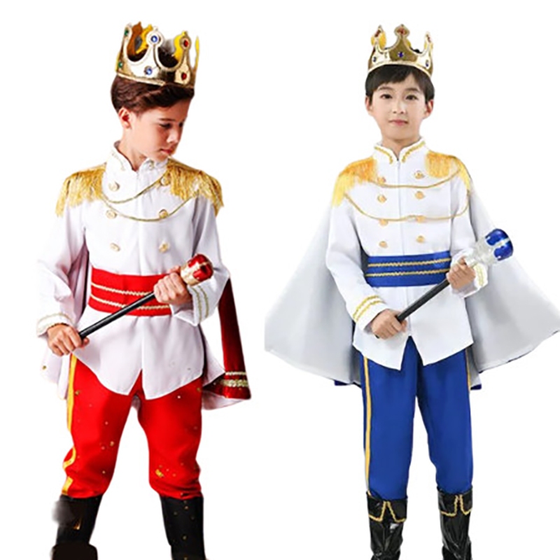 Prince Charming เครื่องแต่งกายสําหรับชายฮาโลวีนคริสต์มาสคอสเพลย์ชุดเด็กวัยหัดเดินเด็ก (7 ชิ้น)