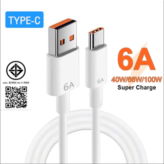 สายชาร์จ 6A Type-C Cable 66W/100W สายชาร์จสำหรับMate 30 40 Pro P20 P30 P40 Pro Nova 8 Se