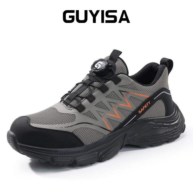 GUYISA รองเท้าทํางานผู้ชาย รองเท้าเซฟตี้ หัวเหล็ก light&soft F128 38-45