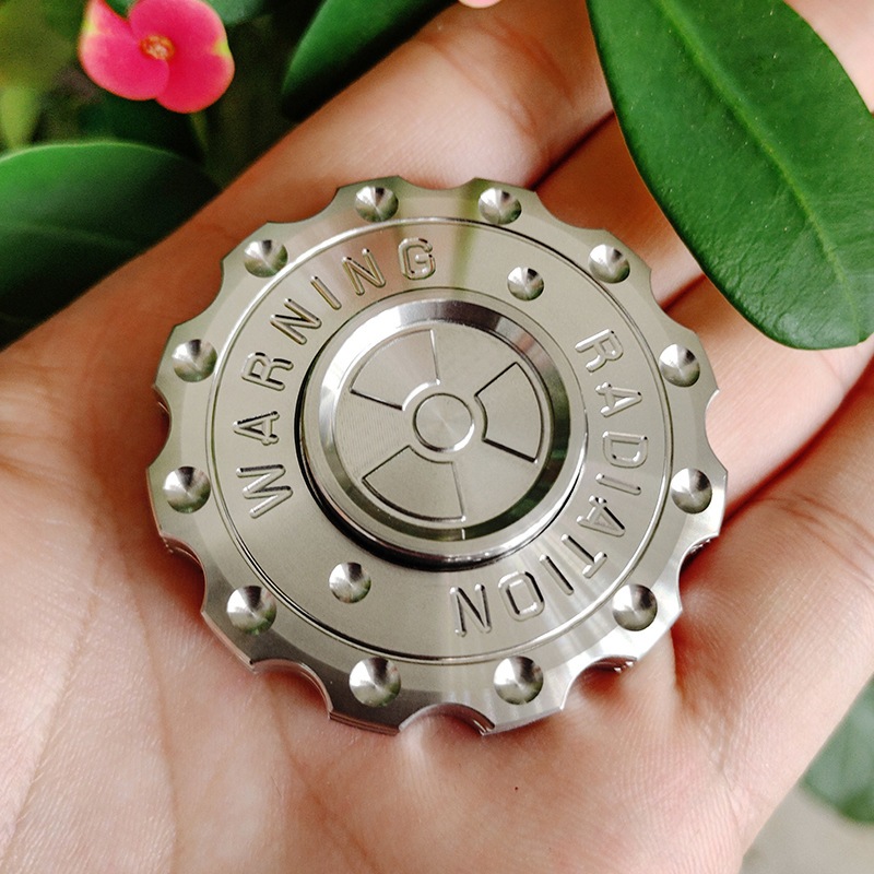 1pc คําเตือนรังสี Fidget Clicker Spinner EDC เกียร์ Hand Spinner ผู้ใหญ่ Fidget ของเล่น ADHD เครื่องมือความวิตกกังวลความเครียดบรรเทาของเล่น
