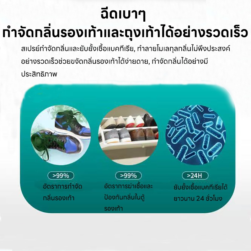 👟 Feh สเปรย์ดับกลิ่นรองเท้า 🧦 เท้าเหม็น กลิ่นเท้า ลดกลิ่นเท้า ดับกลิ่นเท้า ความสดชื่นยาวนาน สูตรไอออนเงินช่วยยับยั้งแบคทีเรีย