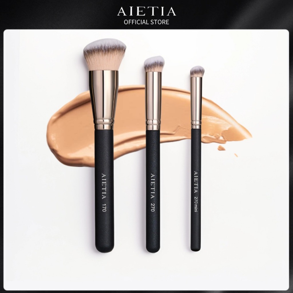 AIETIA 3PCs Flawless Makeup Brush Set 170 Foundation Brush 270 คอนซีลเลอร์แปรง No-marking Burnishing Base เครื่องมือแต่งหน้า