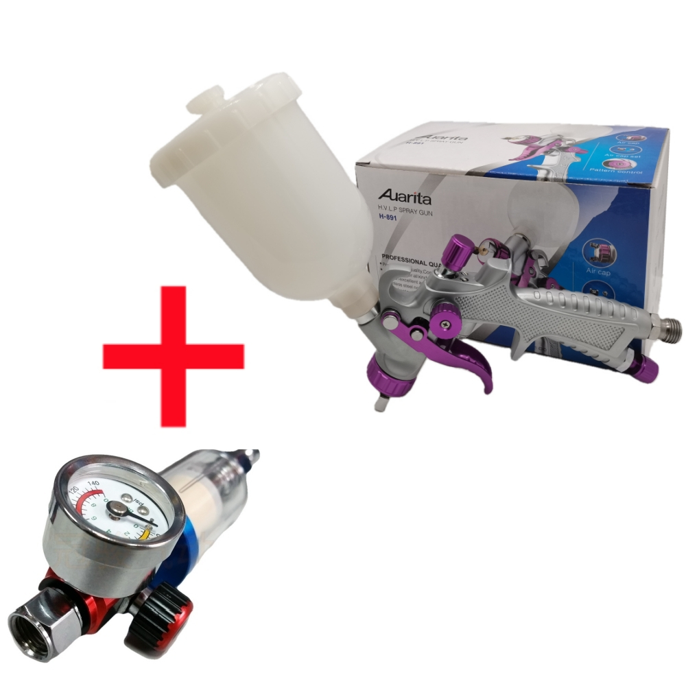 Aurita Mini H891 HVLP 250ml ถ้วย 0.8 มม.รถสเปรย์ปืนสําหรับตัวควบคุมสี Professional Mini Gravity Paint Sprayer 250ml ถ้วย 0.8 มม.ปลายสเปรย์ปืน