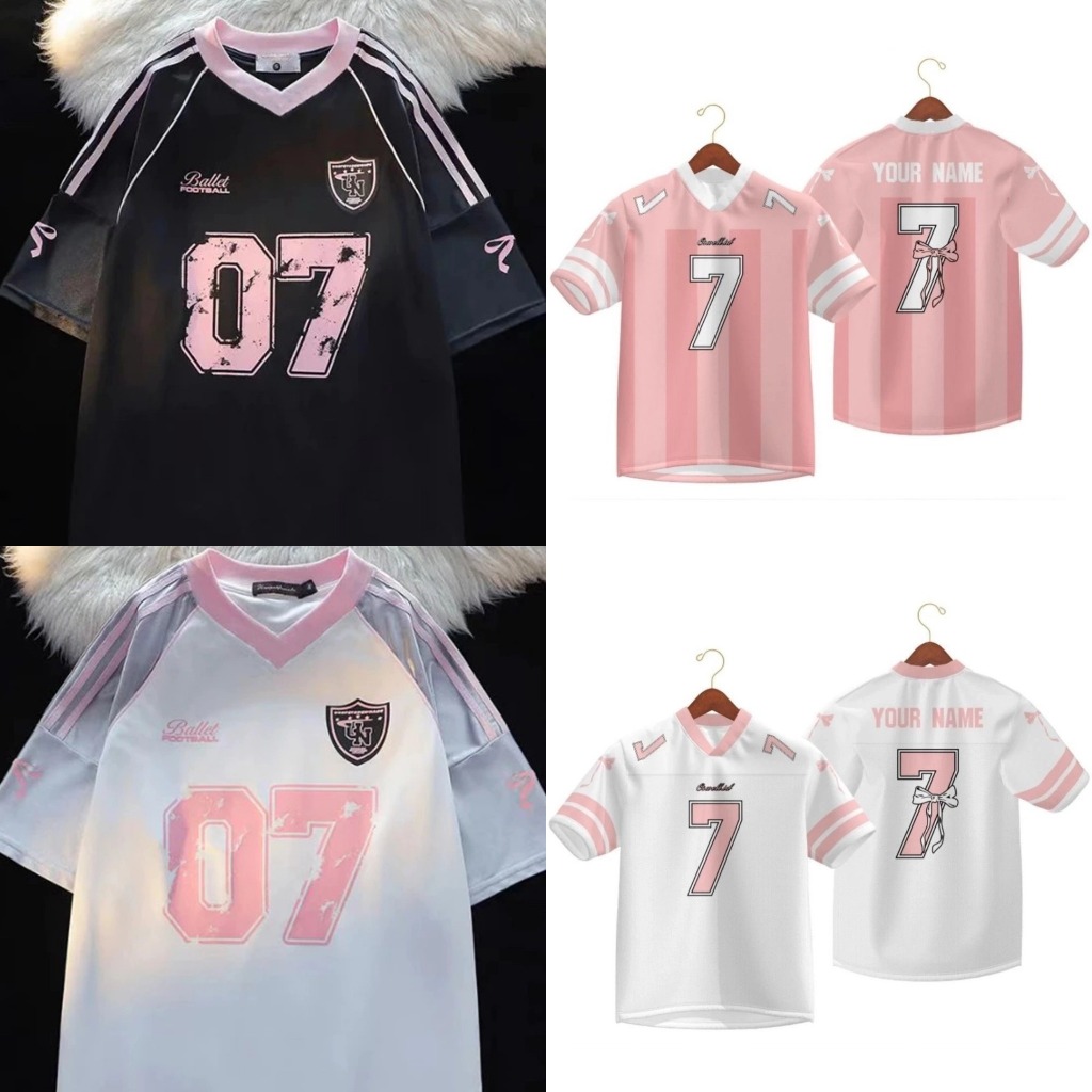2025 สไตล์เกาหลี NO.7 ฟุตบอลเสื้อยืด Unisex Sporty Full Sublimation 3D พิมพ์ Jersey Oversize หลวมพอดีแขนสั้นเสื้อยืด Street สวมใส่สําหรับผู้หญิงและผู้ชาย Hot Trend 2568