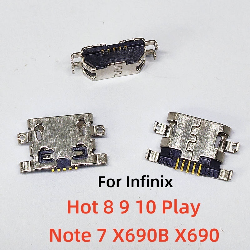 5-100 ชิ้น Micro USB แท่นชาร์จขั้วต่อชาร์จพอร์ตแจ็คสําหรับ Infinix Hot 8 9 10 Play สําหรับ Intel A36 A56 P36 Pop 2 Plus อะไหล่