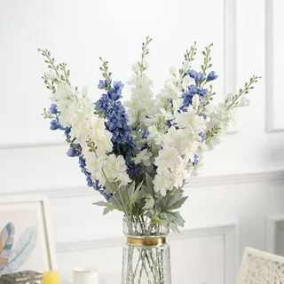 ดอกไม้ประดิษฐ์ ส้อม 2 ชิ้น delphinium flocking delphinth ขนาดใหญ่ ผักตบชวาสีฟ้า คู่มือแต่งงาน ตกแต่งงานแต่งงาน ตกแต่งบ้าน การจัดดอกไม้ ตกแต่งสวน