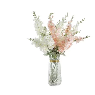 ดอกไม้ประดิษฐ์ ส้อม 2 ชิ้น delphinium flocking delphinth ขนาดใหญ่ ผักตบชวาสีฟ้า คู่มือแต่งงาน ตกแต่งงานแต่งงาน ตกแต่งบ้าน การจัดดอกไม้ ตกแต่งสวน