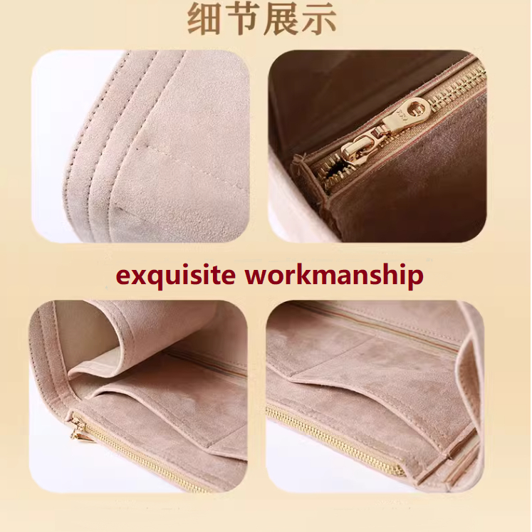 กระเป๋าด้านในหนังนิ่มสําหรับ lv all in bb bucket bag insert