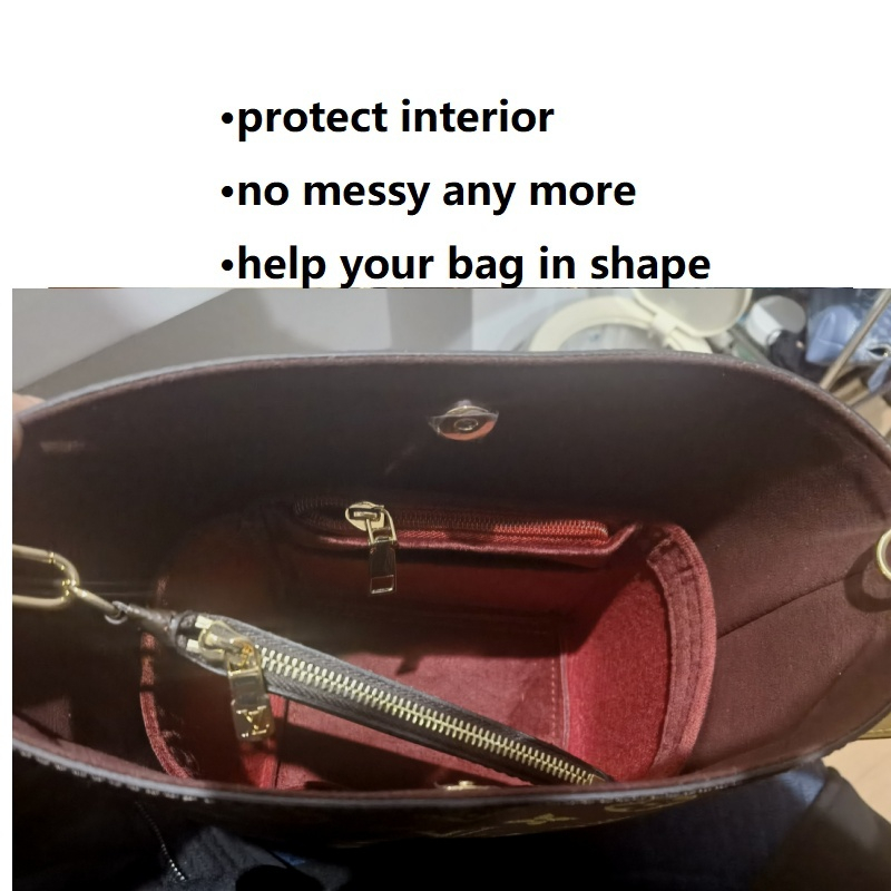 กระเป๋าด้านในหนังนิ่มสําหรับ lv all in bb bucket bag insert