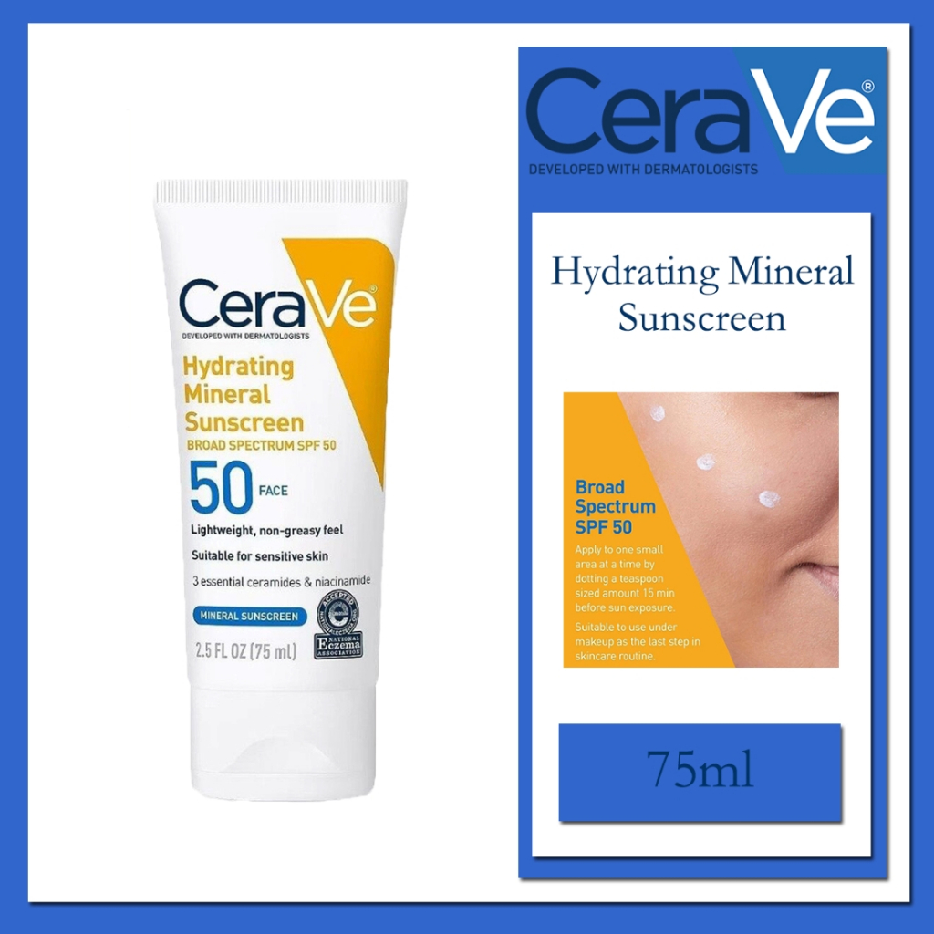Cerave Hydrating Mineral Sunscreen SPF 50 75 มล