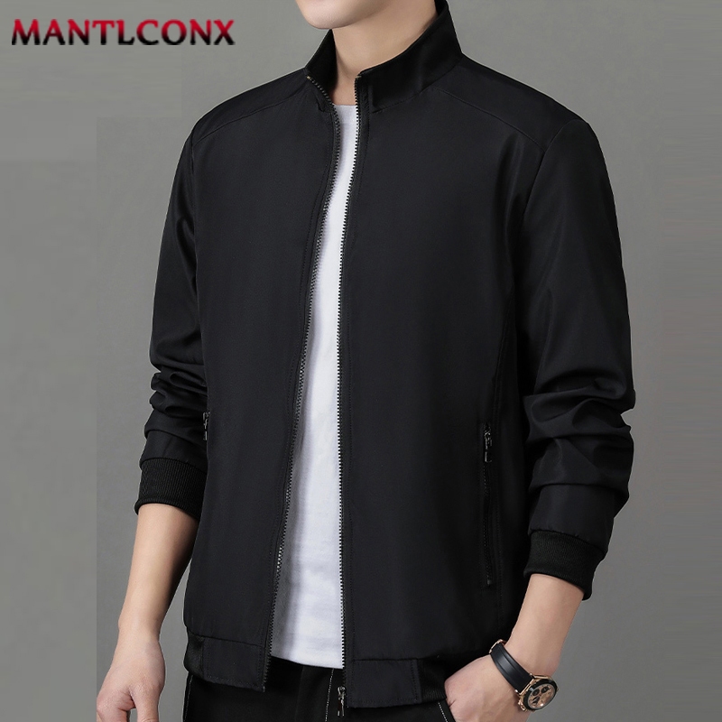 jacket ชาย ธุรกิจสีทึบซิปเสื้อแจ็คเก็ตอย่างเป็นทางการผู้ชาย
