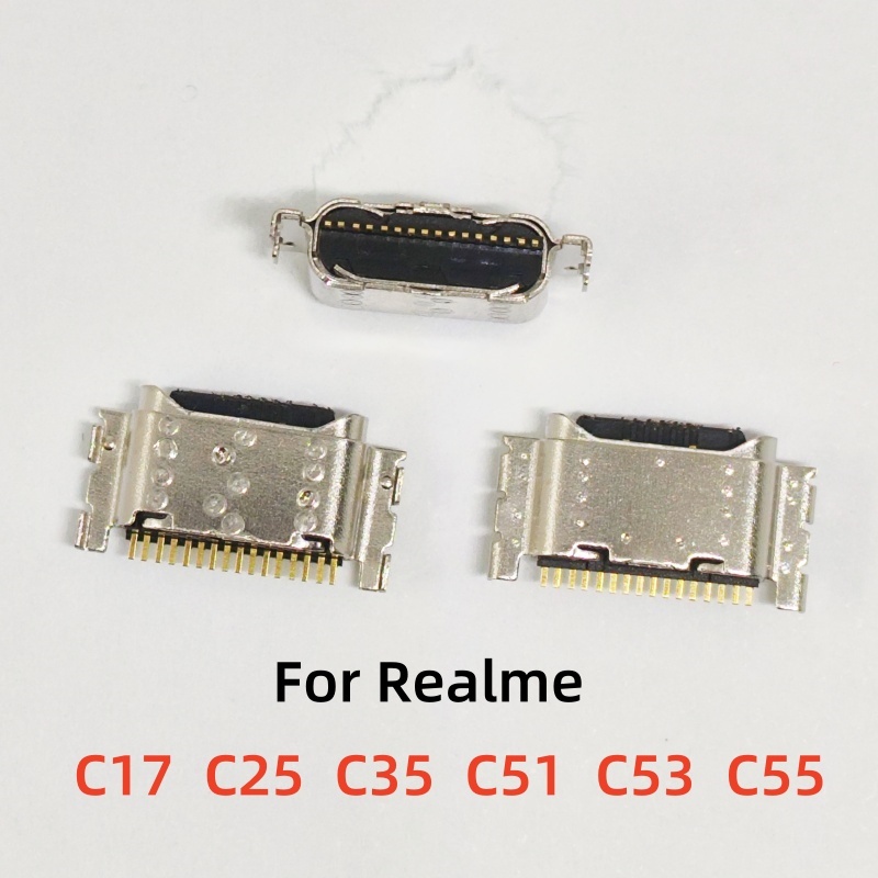 5-50 ชิ้น Usb ชาร์จ Dock พอร์ต Charger Connector ปลั๊กสําหรับ Realme C17 C25 C35 C51 C53 C55 เปลี่ยนชิ้นส่วน