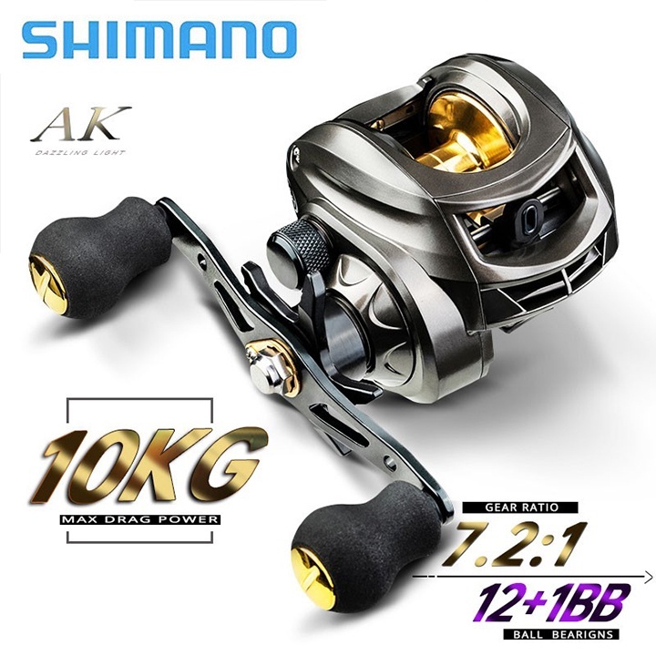 SHIMANO รอกเบส รอกหยดน้ำ Baitcasting Reel แรงลาก 9 กก 7.2:1 18+1BB ความเร็วสูง 9KG ลากสูงสุด รอกเบสหยดน้ำ รอกเบส รอก รอกตกปลา