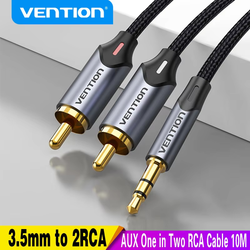 Vention สาย RCA 3.5 มม. ถึง 2RCA Splitter RCA Jack 3.5 สาย RCA สายสัญญาณเสียงสําหรับสมาร์ทโฟนเครื่อง
