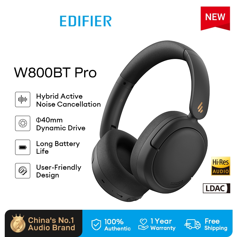 Edifier W800BT Pro หูฟังไร้สายแบบพับได้ พร้อมระบบตัดเสียงรบกวนแบบแอ็กทีฟ บลูทูธเวอร์ชัน 5.4 ให้เสียงความละเอียดสูง Φ40 มม ไดร์เวอร์ไดนามิก และการโทรที่ชัดเจน