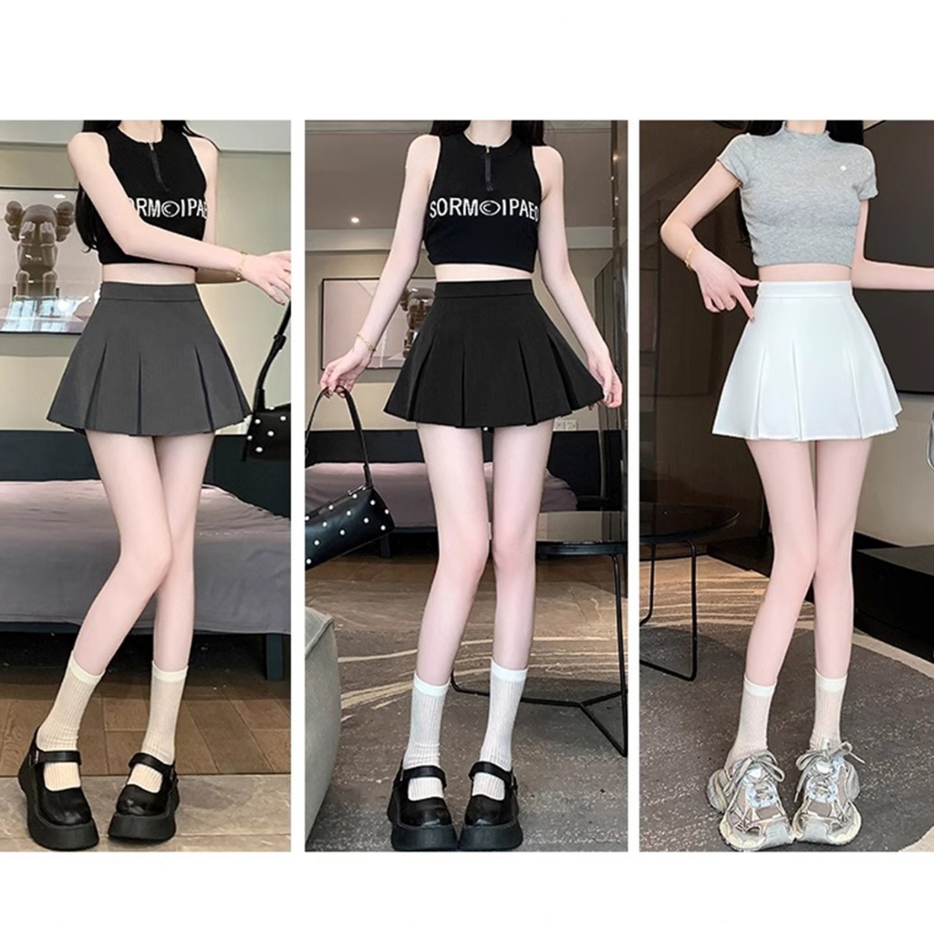 กระโปรงเทนนิ เอวสูง Tennis Skirt กระโปรงกางเกงพรีทสั้น กระโปรงกางเกงเทนนิส Y2K เทนนิส ดีไซน์แนวเกาหลี พร้อมส่ง - รูปที่ 2