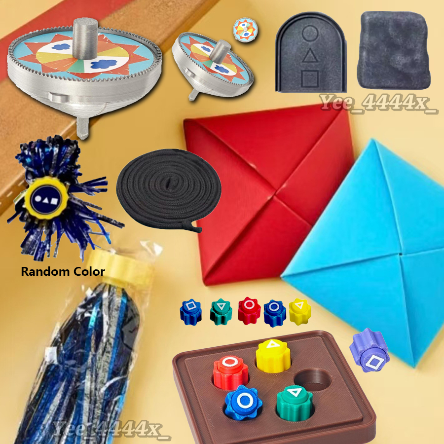 เกมพื้นบ้านเกาหลี 3D พิมพ์ Paang-y Spinning Top, Gonggi Stones, Jebi chagi, Biseokchigi, DDAKJI สําหรับเด็กผู้ใหญ่ chunnimth