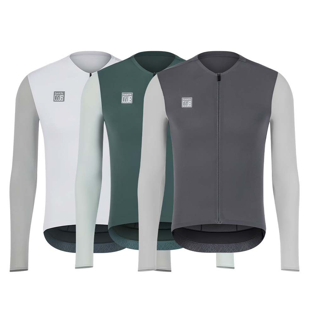 Santic Men Cycling Jersey Professional Breathable Quick-drying Thin Sunscreen Long Sleeve Sports Bicycle Tops WM24C01173