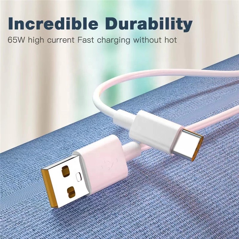 สายชาร์จเร็ว 66W 6A USB Type c แบบชาร์จเร็ว