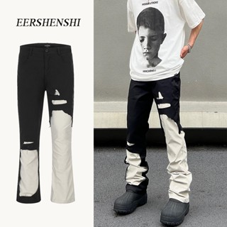 Eershenshiกางเกงยีนส์ สไตล์อเมริกันไฮสตรีท กางเกงยีนส์แบรนด์…